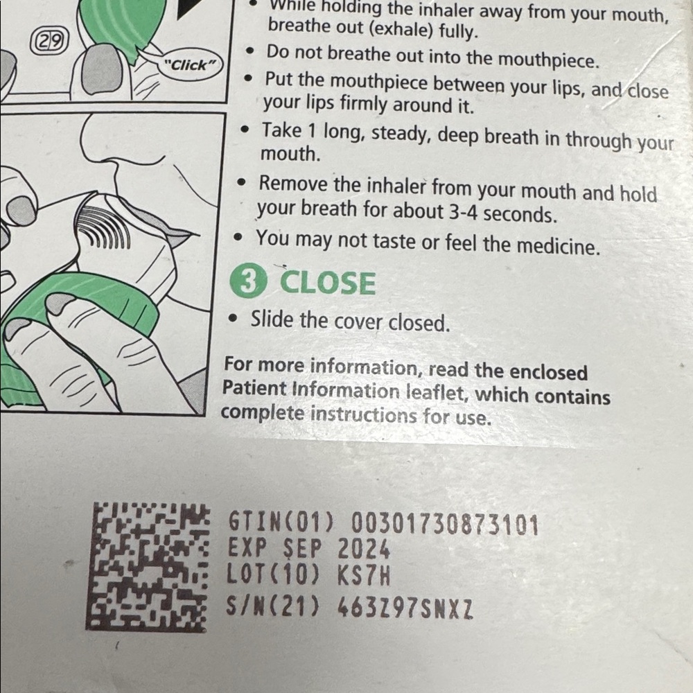 Incruse Ellipta Inhalation Powder 62.5 mcg - Picture 2 of 3
